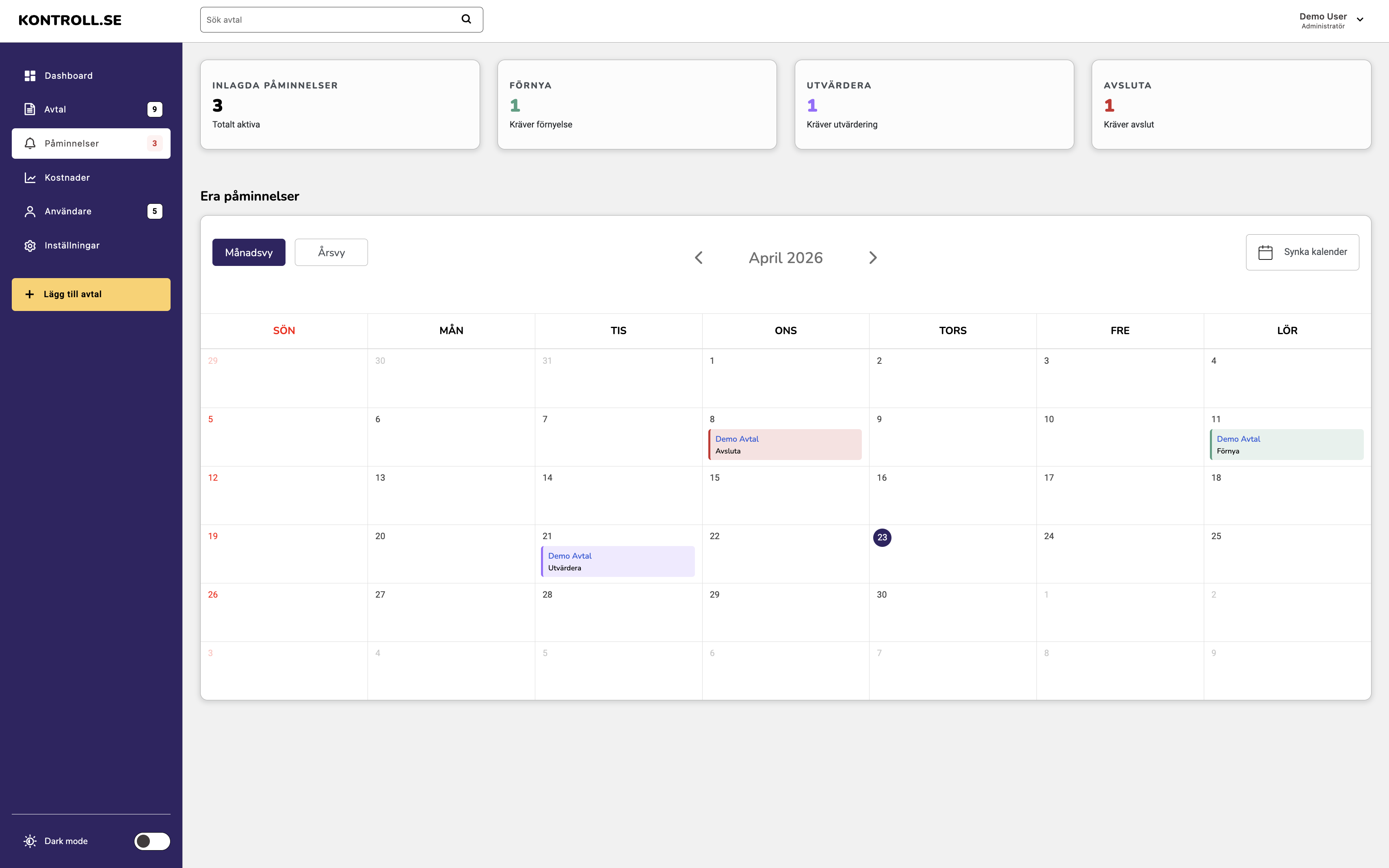 Your Calendar
